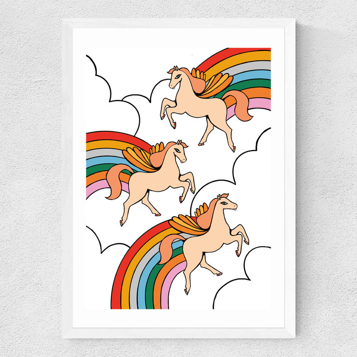Pegasus Rainbow Medium White Frame Pegasus Rainbow Medium White Frame