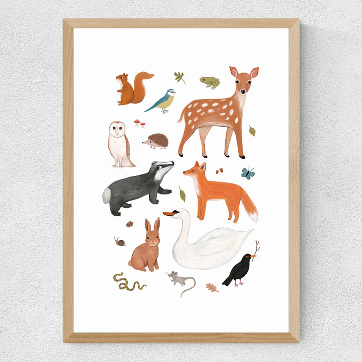 Woodland animals Medium Oak Frame Woodland animals Medium Oak Frame