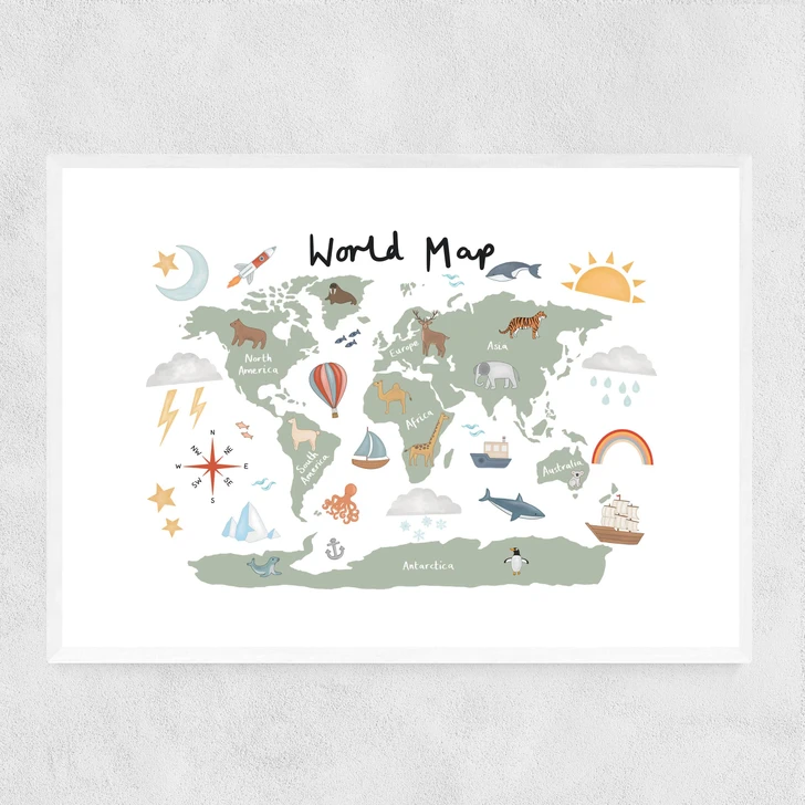 World Map in green