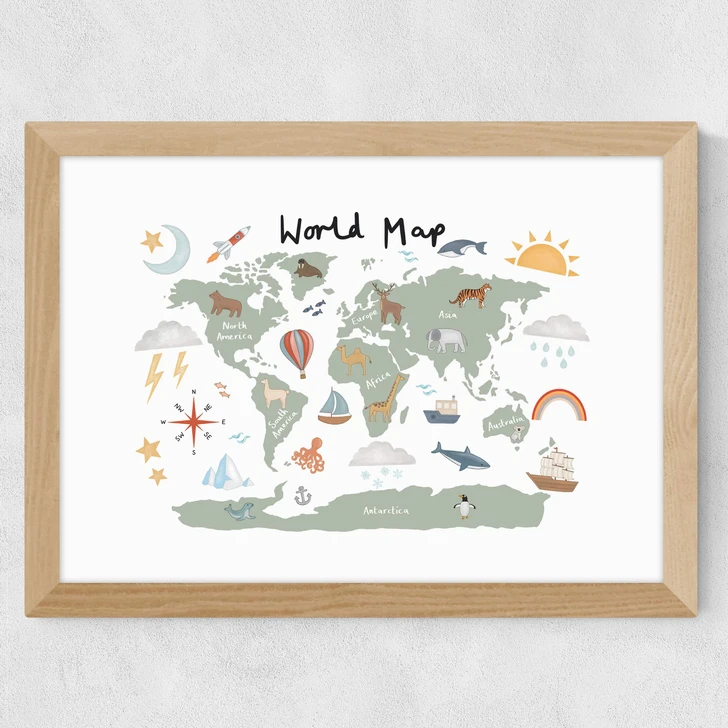 World Map in green