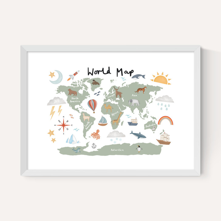 World Map in green