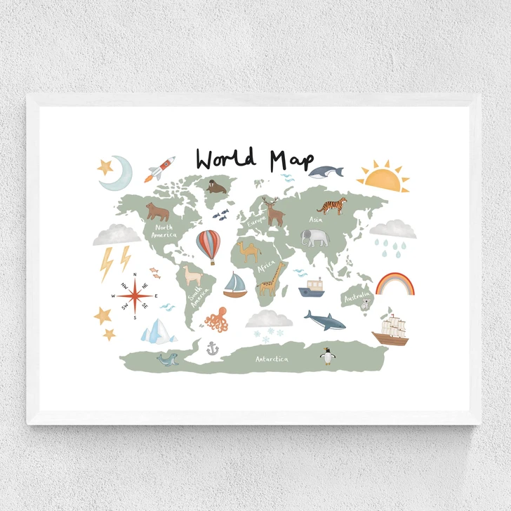 World Map in green