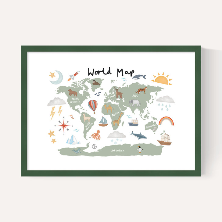World Map in green