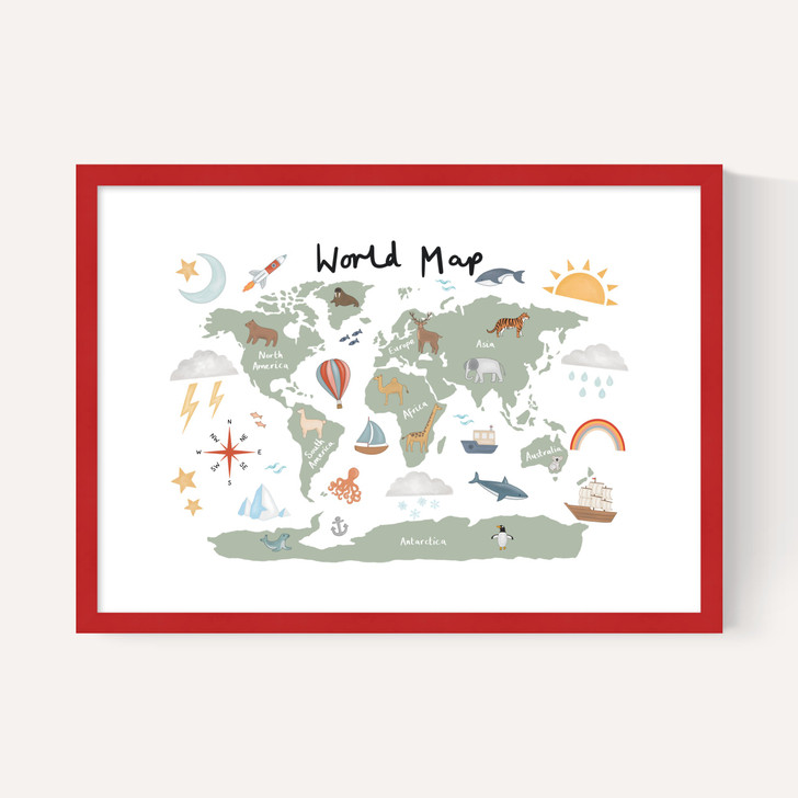World Map in green