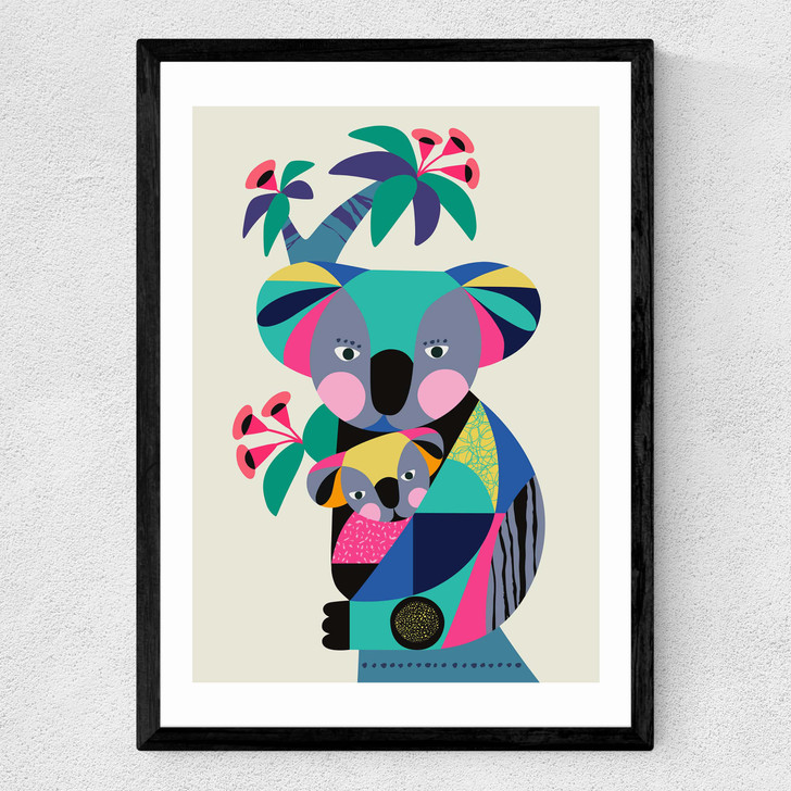 Baby Koala With Mom Medium Black Frame Baby Koala With Mom Medium Black Frame