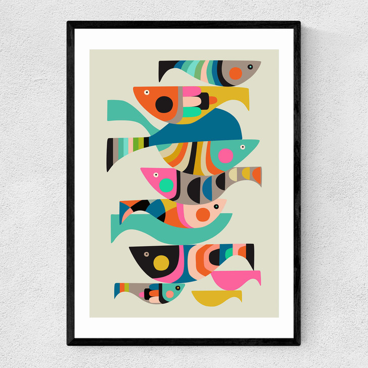 Fishes Narrow Black Frame