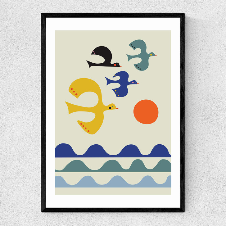 Flock of Birds Narrow Black Frame Flock of Birds Narrow Black Frame