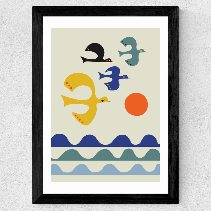 Flock of Birds Wide Black Frame Flock of Birds Wide Black Frame