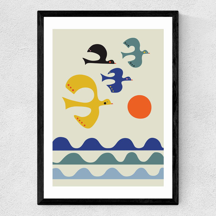 Flock of Birds Medium Black Frame