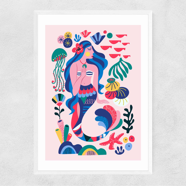 Mermaid Narrow White Frame Mermaid Narrow White Frame