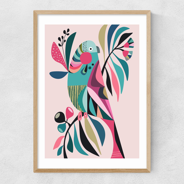 Parakeet Narrow Oak Frame Parakeet Narrow Oak Frame