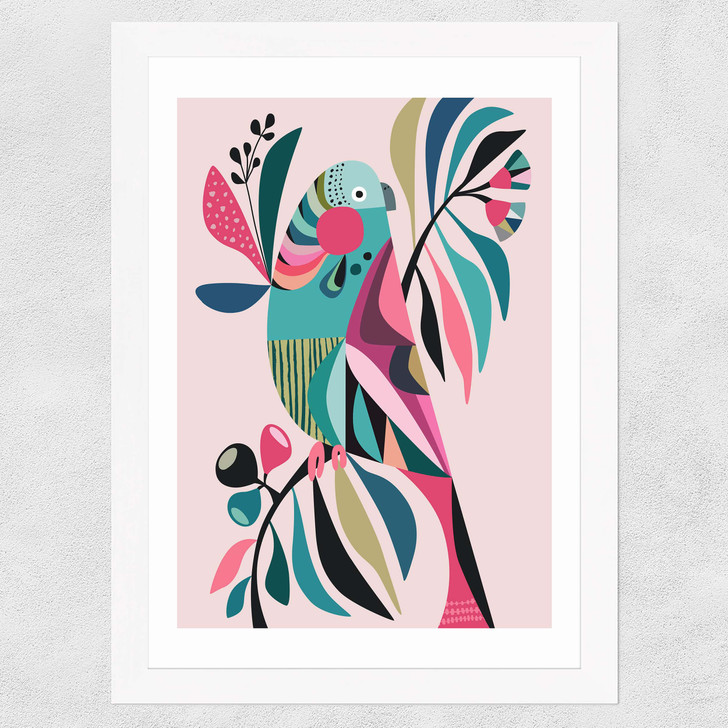 Parakeet Wide White Frame Parakeet Wide White Frame