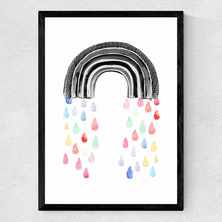 Rainbow Rain Medium Black Frame Rainbow Rain Medium Black Frame