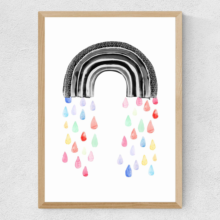 Rainbow Rain Medium Oak Frame