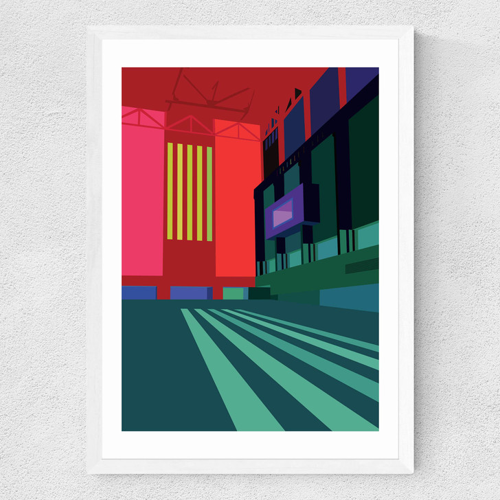 Tate Modern - Turbine Hall (Red and Green) Medium White Frame