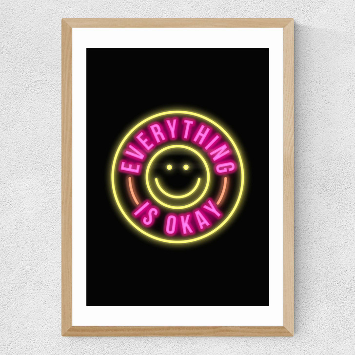 Everything is Okay Medium Oak Frame Everything is Okay Medium Oak Frame