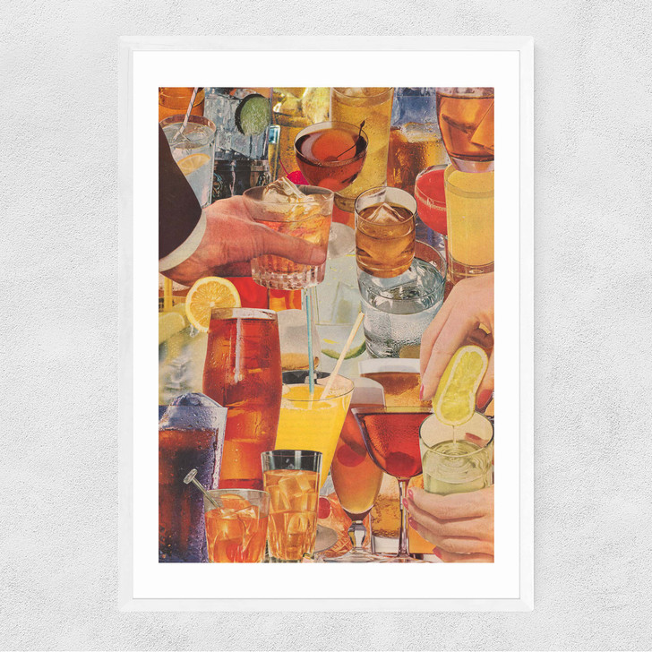 Shaken Not Stirred Narrow White Frame
