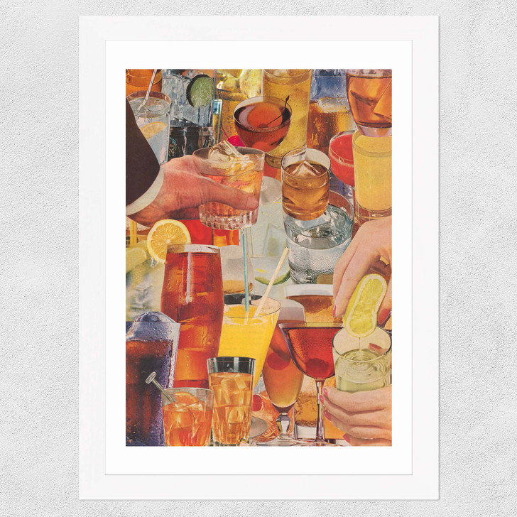 Shaken Not Stirred Wide White Frame
