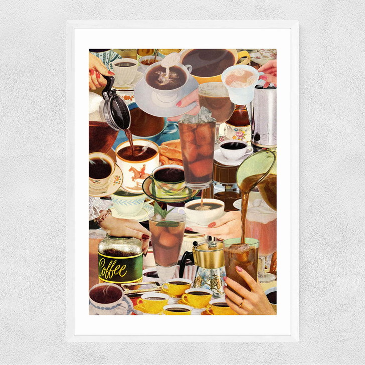 Wake Up and Smell the Coffee Narrow White Frame Wake Up and Smell the Coffee Narrow White Frame