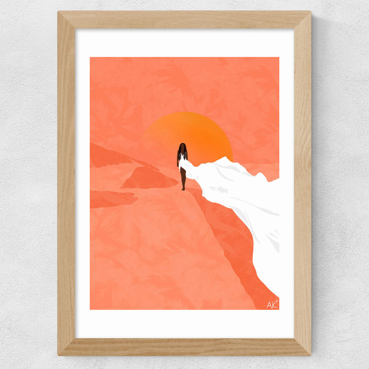 Arabian Sunset Wide Oak Frame