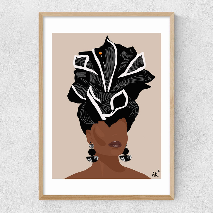 Xhosa Woman Narrow Oak Frame Xhosa Woman Narrow Oak Frame
