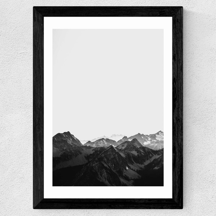 Mountains Black and White Wide Black Frame Mountains Black and White Wide Black Frame