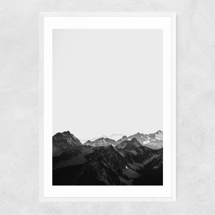 Mountains White and White Narrow White Frame Mountains White and White Narrow White Frame