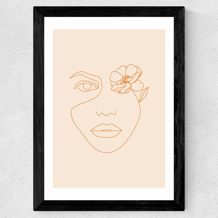 Flower Eye Wide Black Frame