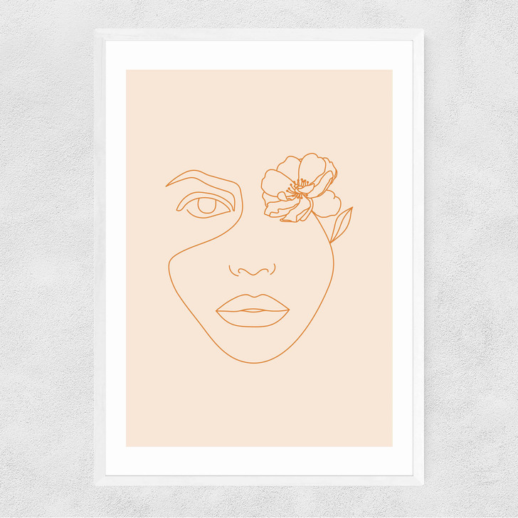Flower Eye Narrow White Frame