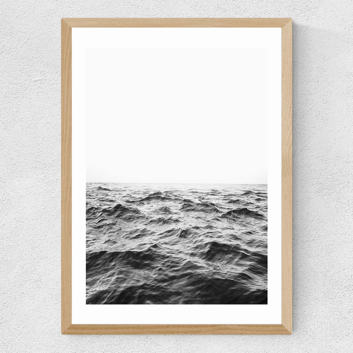 Minimalist Ocean Medium Oak Frame Minimalist Ocean Medium Oak Frame