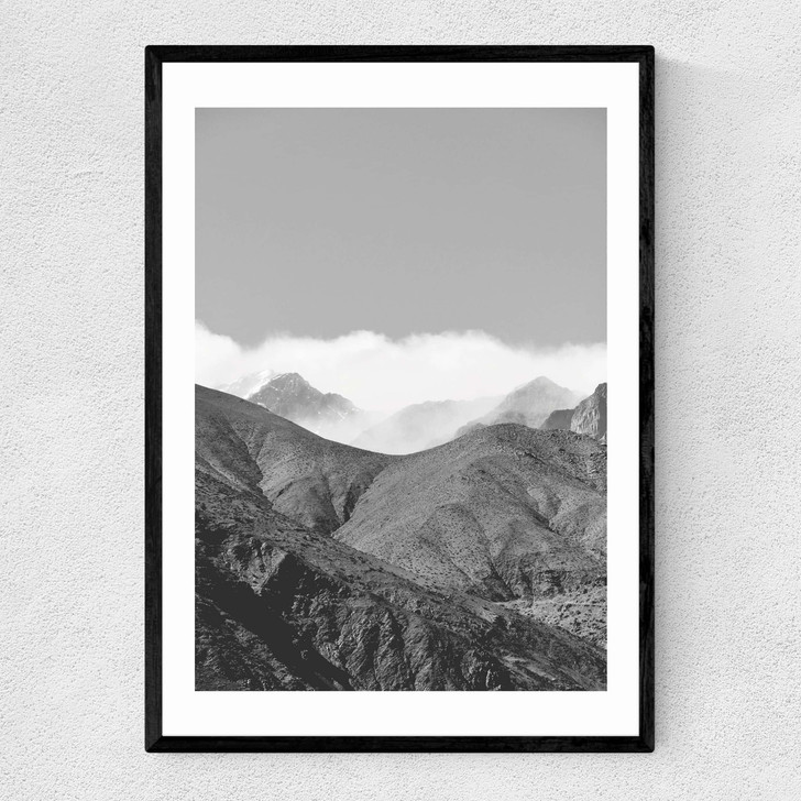 Clouds in the Mountains Narrow Black Frame