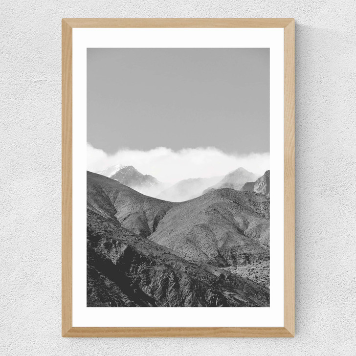 Clouds in the Mountains Medium Oak Frame