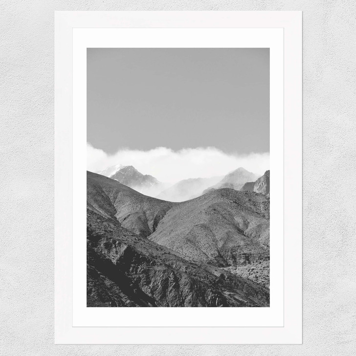 Clouds in the Mountains Wide White Frame