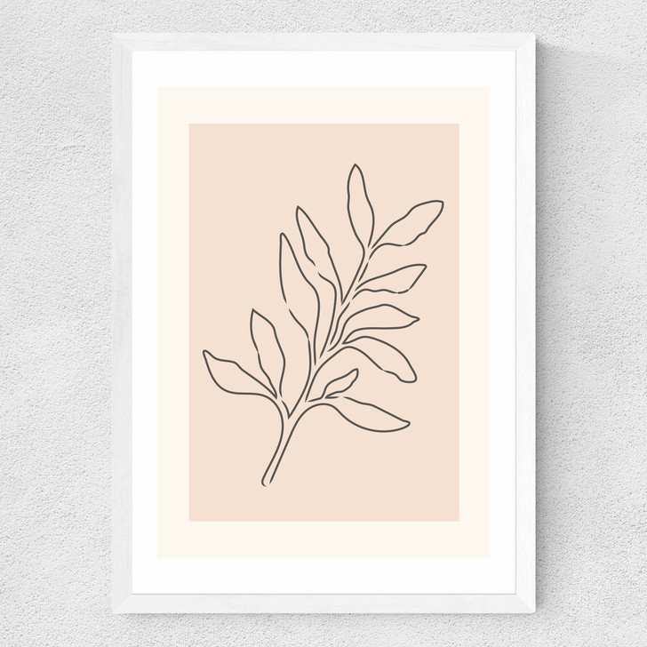 Soft Leaves I Medium White Frame