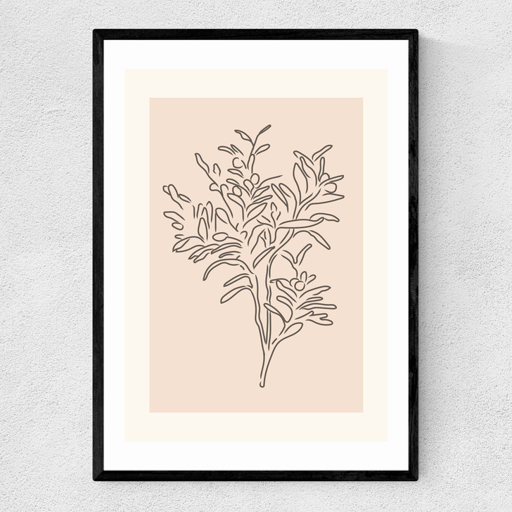 Soft Leaves II Narrow Black Frame Soft Leaves II Narrow Black Frame