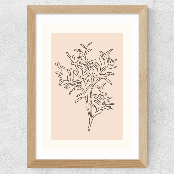 Soft Leaves II Wide Oak Frame Soft Leaves II Wide Oak Frame