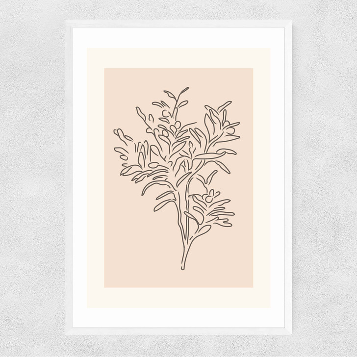 Soft Leaves II Narrow White Frame Soft Leaves II Narrow White Frame