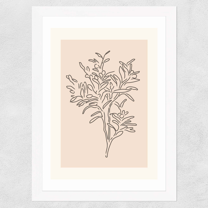 Soft Leaves II Wide White Frame Soft Leaves II Wide White Frame