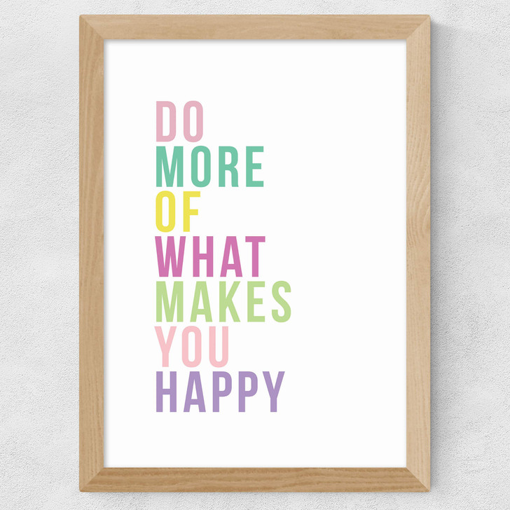 Be Happy Pastel Wide Oak Frame Be Happy Pastel Wide Oak Frame
