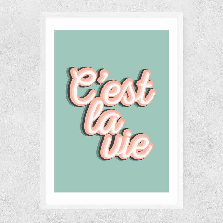 C'est La Vie Narrow White Frame C'est La Vie Narrow White Frame