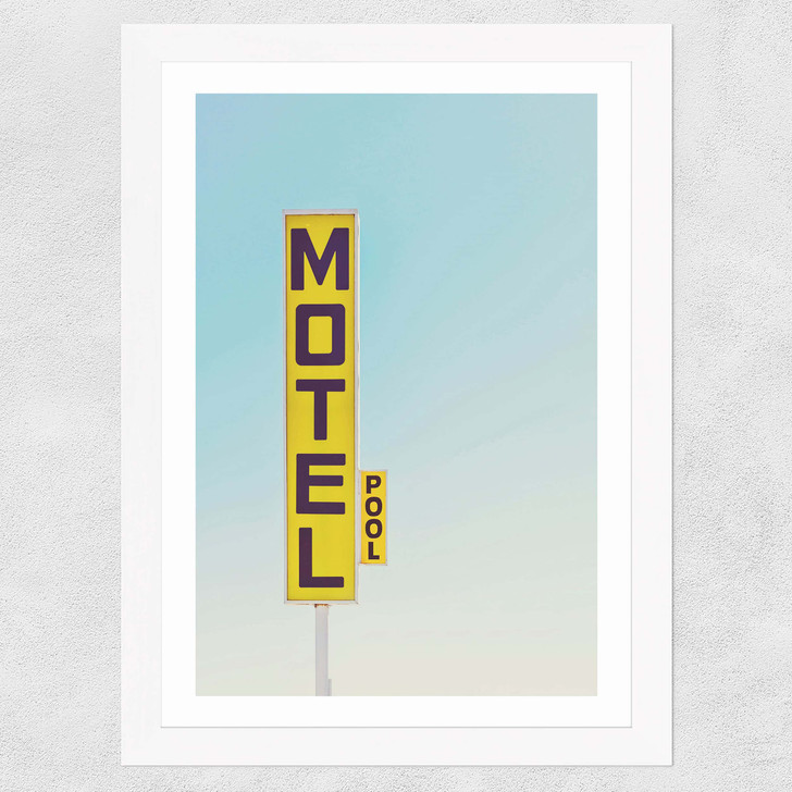 Motel by Oh Fine! Art Wide White Frame