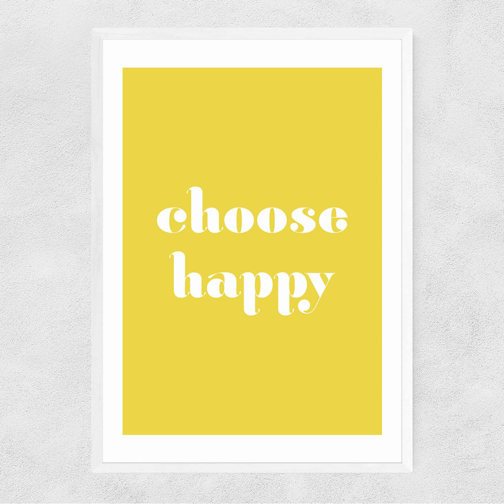 Choose Happy Narrow White Frame Choose Happy Narrow White Frame