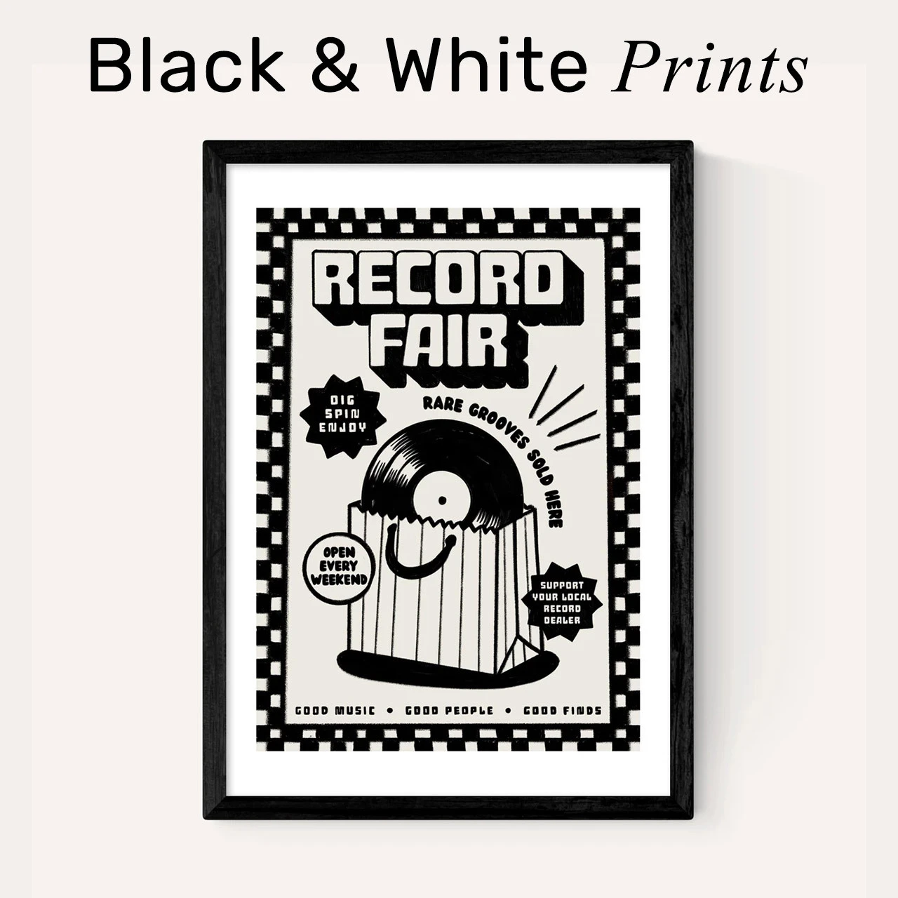 BLACK AND WHITE ART PRINTS
