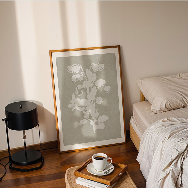 botanical illustration IV art print by cartissi in oak frame