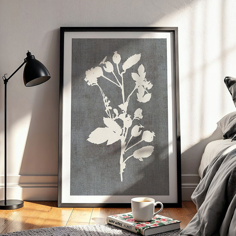 botanical illustration VI art print by cartissi in black frame
