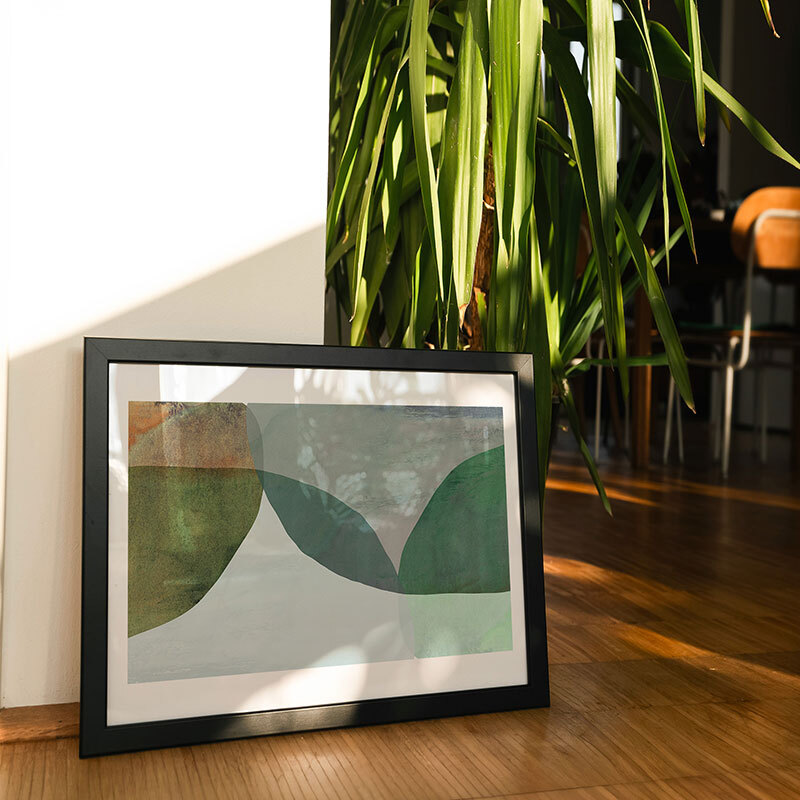 earthenware surfaces art print by cartissi in black frame