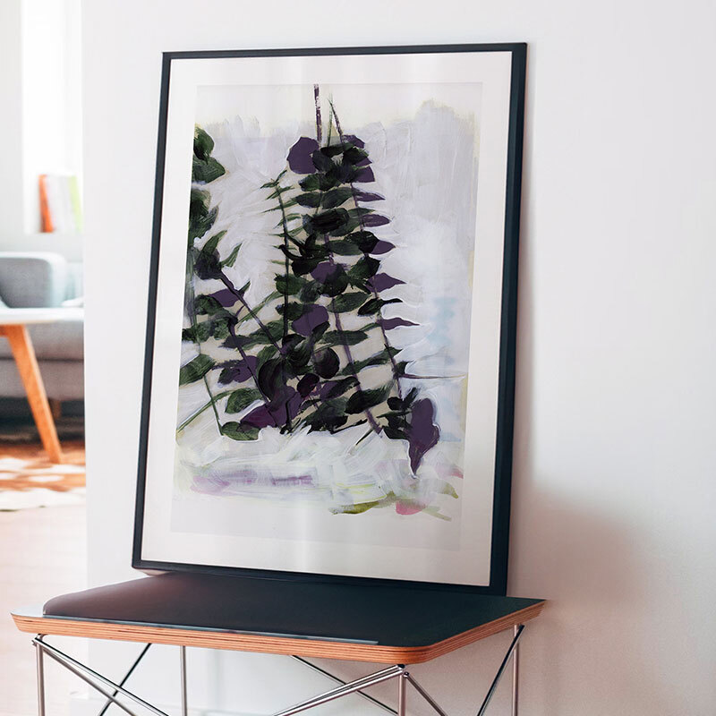 eucalyptus painting II art print by cartissi in black frame