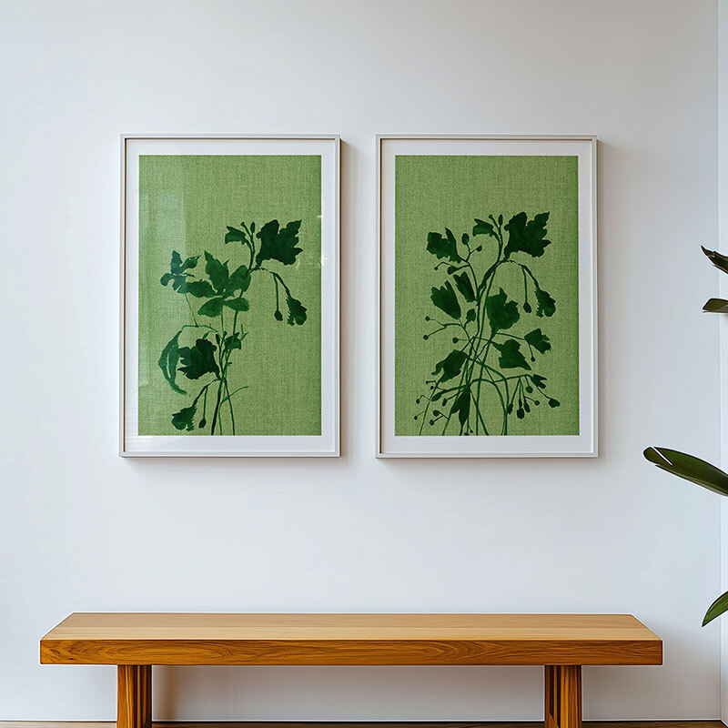 terre verte art print set by cartissi in white frame
