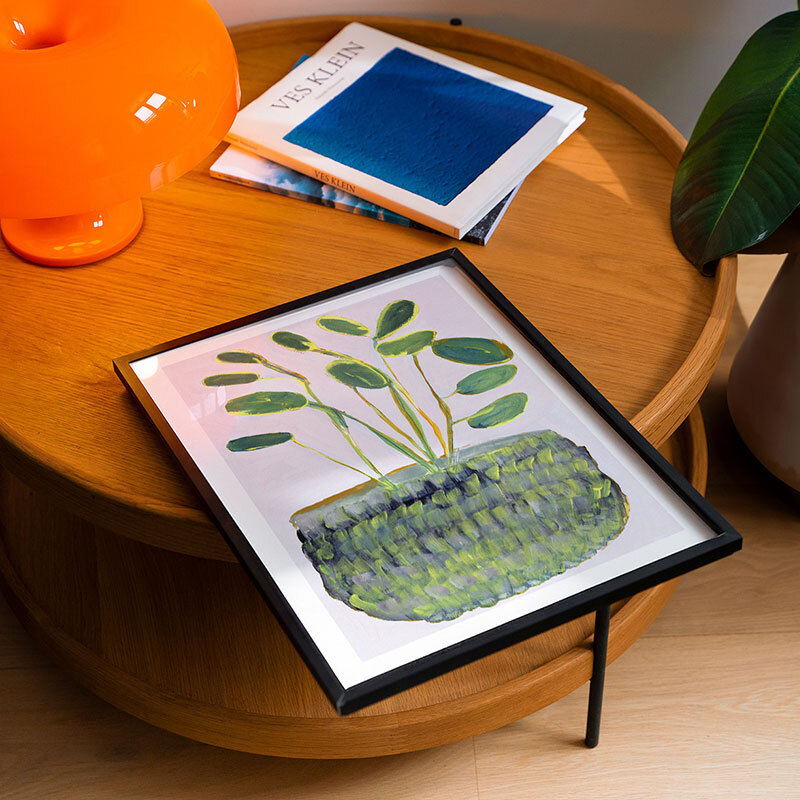 potted plant I art print by cartissi in black frame