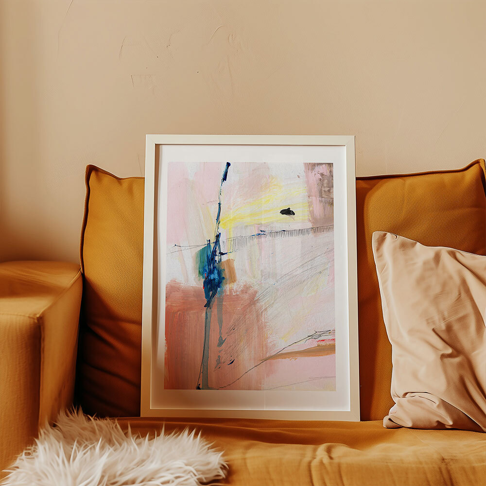 escape I art print by dan hobday in white frame